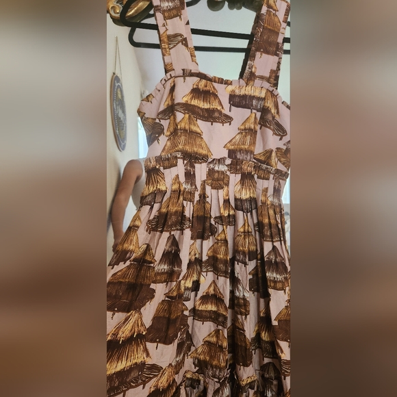 FARM RIO Malocas Beige Sleeveless Midi Dress - Picture 11 of 12